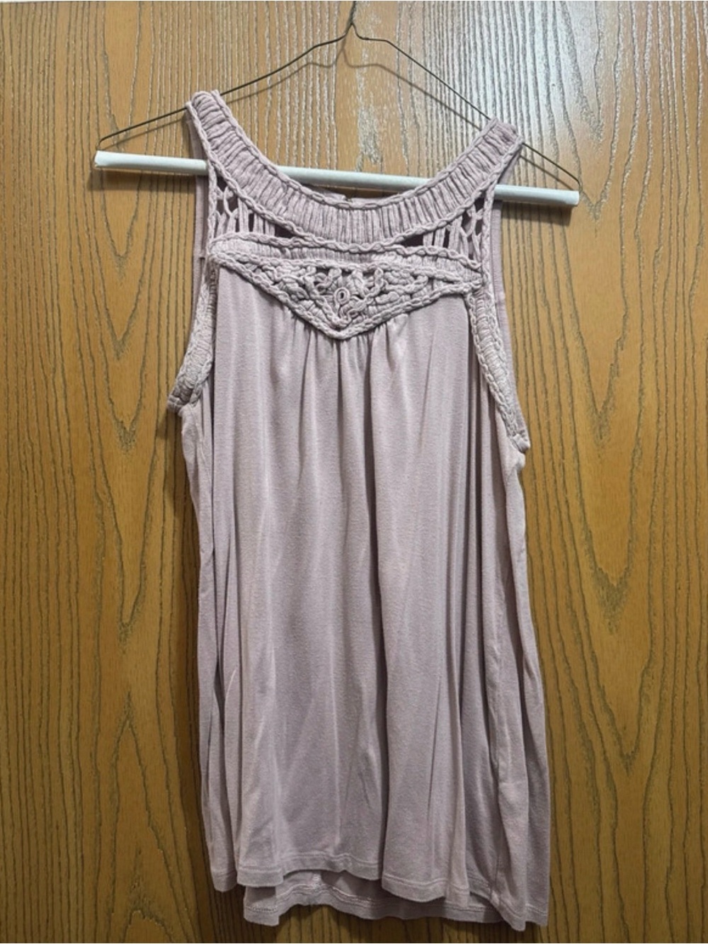 Maurices Mauve Crochet Yoke Sleeveless Tank